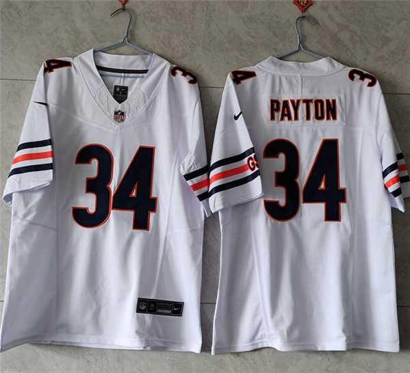 Men%27s Chicago Bears #34 Walter Payton White 2023 F.U.S.E. Vapor Untouchable Limited Stitched Football Jersey
